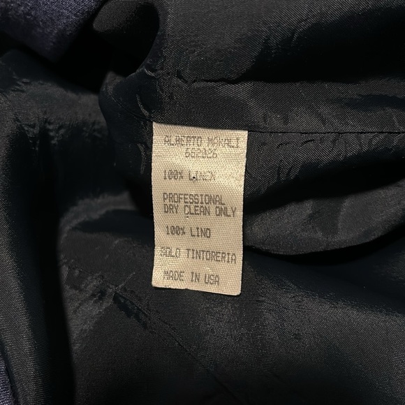 Alberto Makali blue linen open blazer size large - Picture 6 of 6